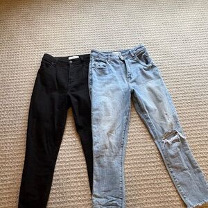 2 pairs of Abercrombie & Fitch high rise super skinny jeans -27(4)short length